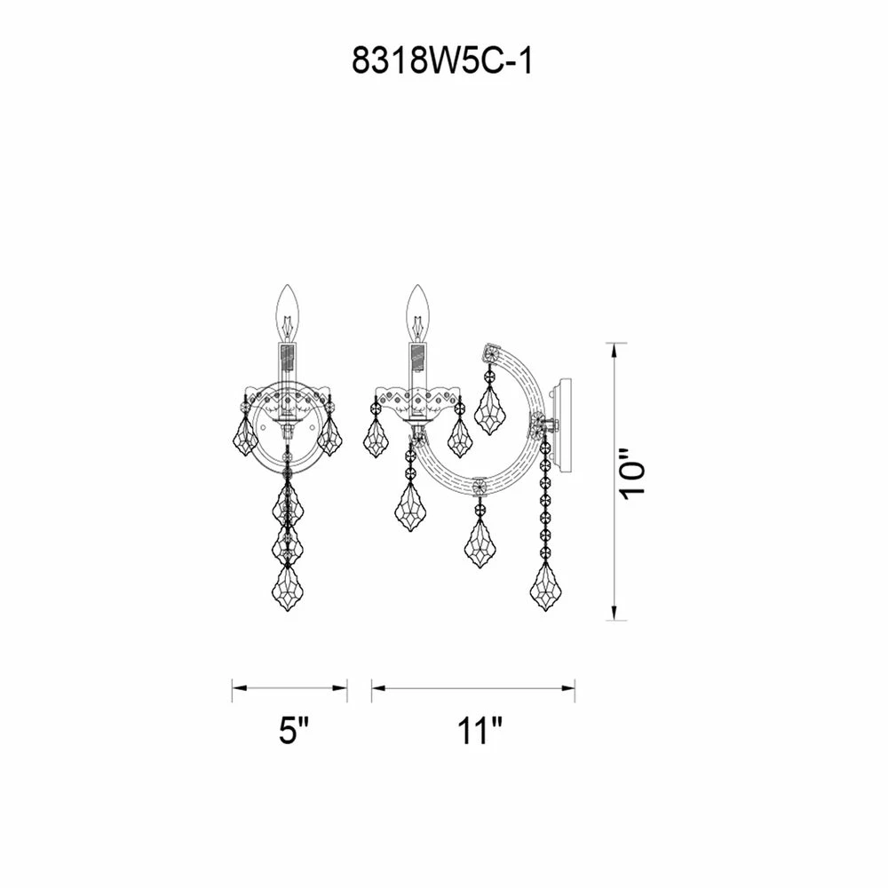 Flash Sale ๐คฉ Gracewood Hollow Bouyain 1-light Wall Sconce With Chrome Finish ๐งจ - Image 2