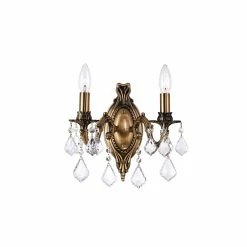 New ✨ Gracewood Hollow Butake 2-light Wall Sconce With Goldtone Finish ❤️