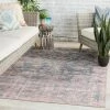 Outlet 🎉 Gracewood Hollow Carty Indoor/Outdoor Oriental Blue And Light Pink Area Rug 😍