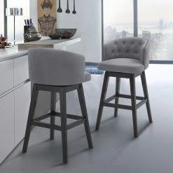 Buy 😉 Gracewood Hollow Maraire Wood Swivel Barstool Tan 😀