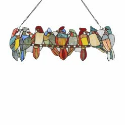 Alternative view of Coupon 👏 Gracewood Hollow Deffalah 146-piece Stained Glass Birds Window Suncatcher 🛒