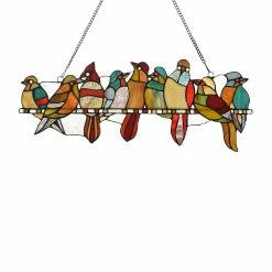 Best deal 😉 Gracewood Hollow Deffalah 145-piece Stained Glass Birds Window Suncatcher ⭐