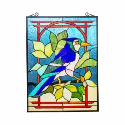 Cheap 😍 Gracewood Hollow Kayembe Tropical Bird Stained Glass Window Panel Suncatcher ⭐