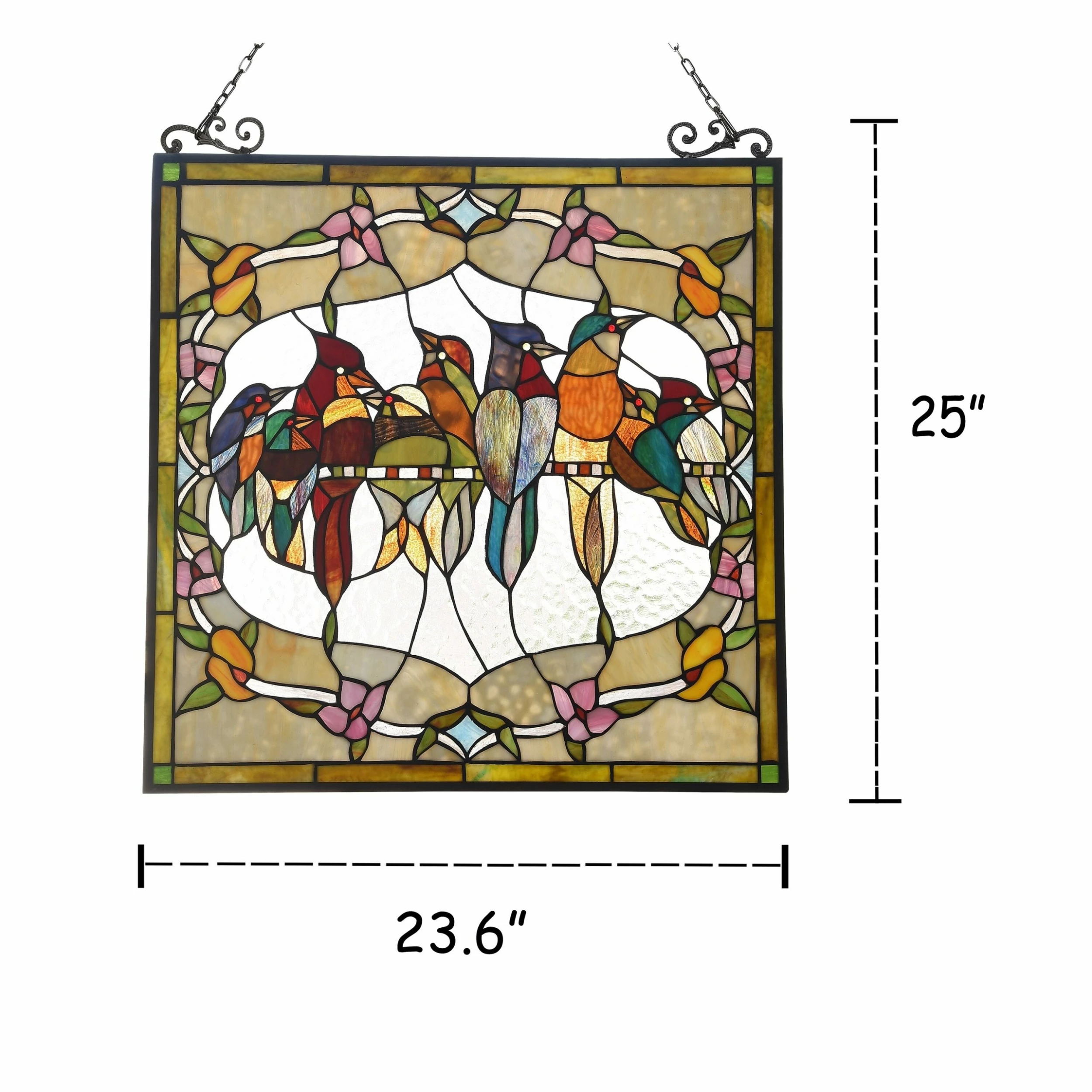 Hot Sale π Gracewood Hollow Deffalah Stained Glass Bird/Flower Window Panel Suncatcher 𧨠6 Hot Sale π Gracewood Hollow Deffalah Stained Glass Bird/Flower Window Panel Suncatcher 𧨠- Image 4