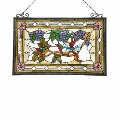 Buy ✨ Gracewood Hollow Lamko Floral Stained Glass Window Panel Suncatcher 🔔