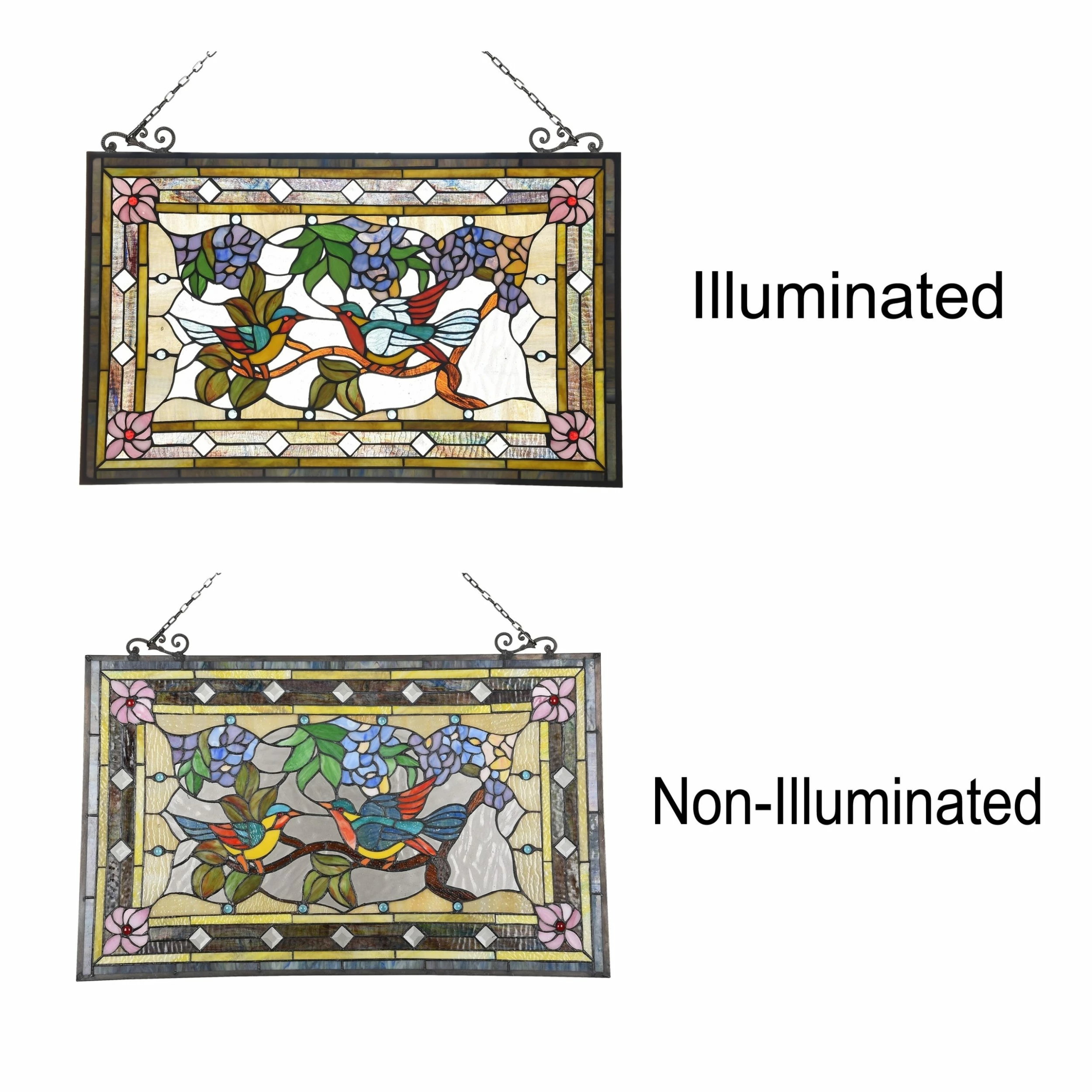 Buy โจ Gracewood Hollow Lamko Floral Stained Glass Window Panel Suncatcher ๐ - Image 3