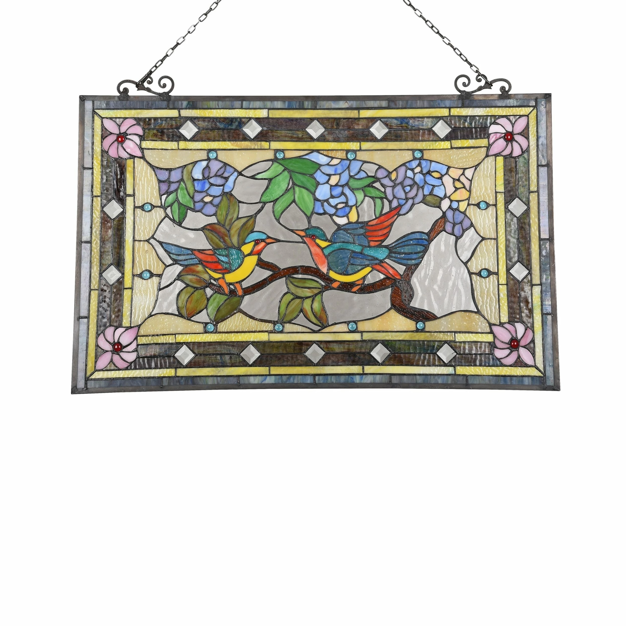 Buy โจ Gracewood Hollow Lamko Floral Stained Glass Window Panel Suncatcher ๐ - Image 2