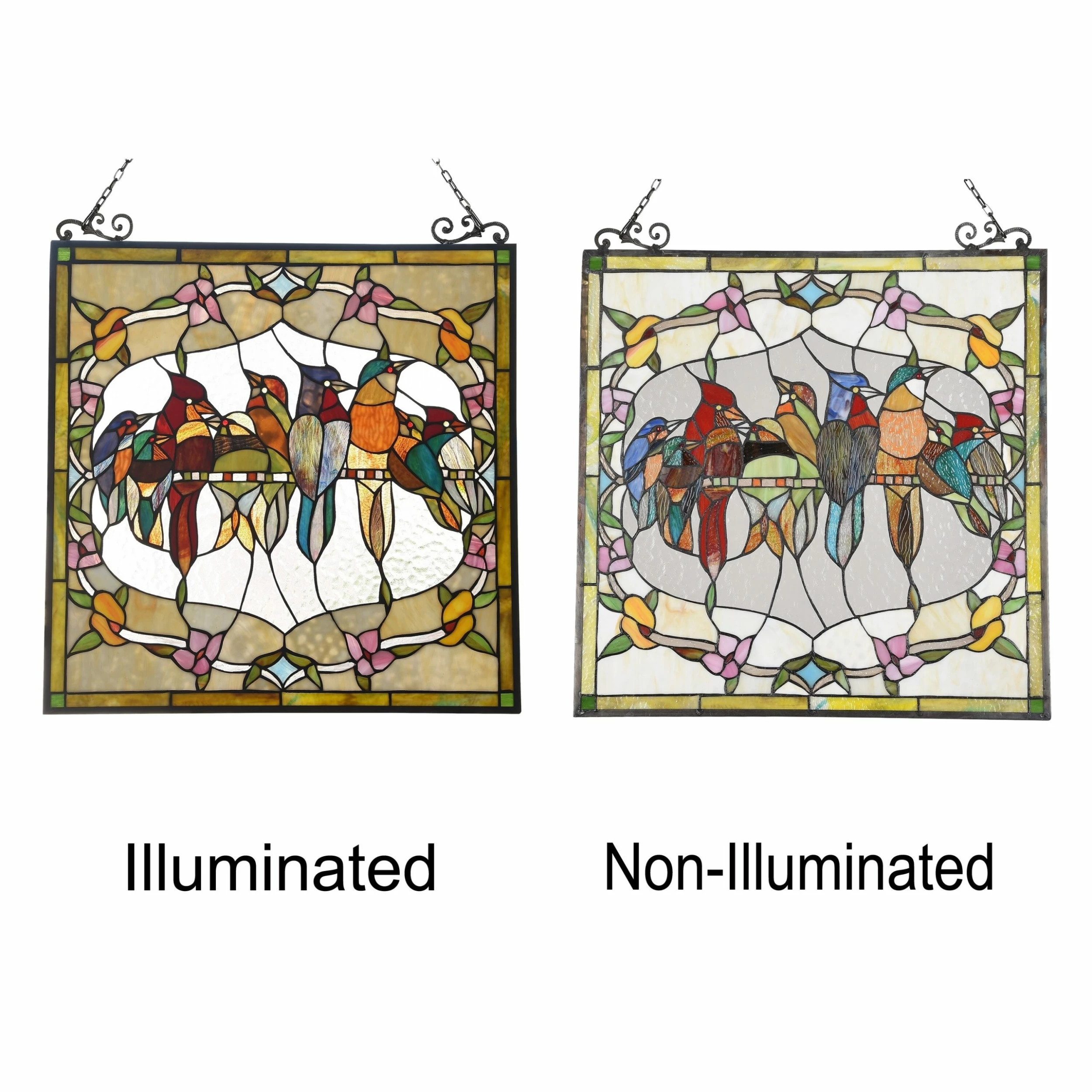 Hot Sale π Gracewood Hollow Deffalah Stained Glass Bird/Flower Window Panel Suncatcher 𧨠5 Hot Sale π Gracewood Hollow Deffalah Stained Glass Bird/Flower Window Panel Suncatcher 𧨠- Image 3
