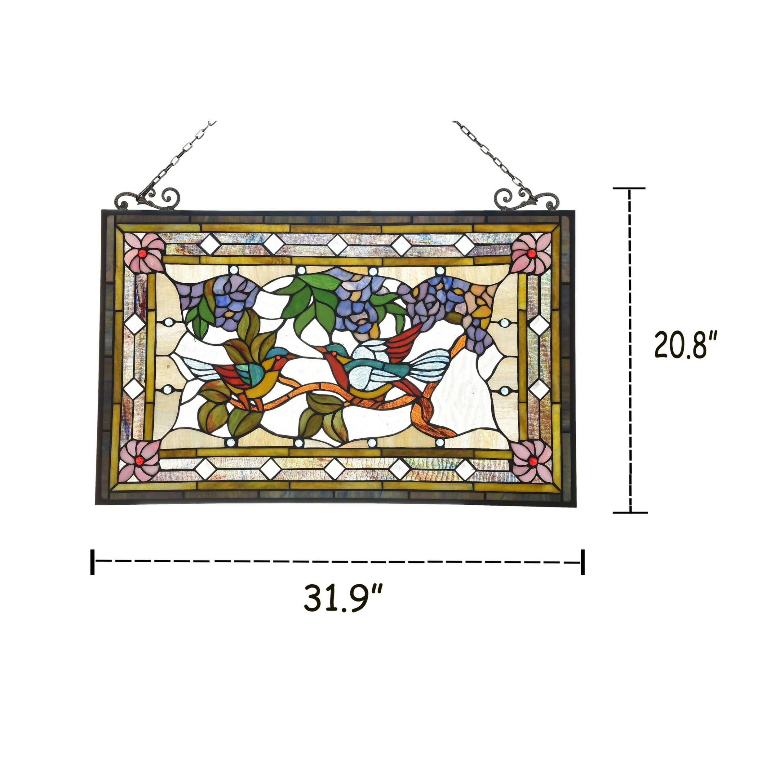 Buy โจ Gracewood Hollow Lamko Floral Stained Glass Window Panel Suncatcher ๐ - Image 4