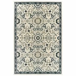 Buy 😀 Gracewood Hollow Anetsi Textured Traditional Ivory And Navy Area Rug Ivory/navy 🥰