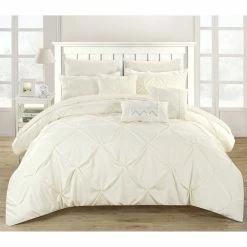 Wholesale ๐ Gracewood Hollow Charlene Pleated 10-piece Bed In A Bag Set Beige / White ๐