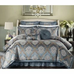 Buy 🤩 Gracewood Hollow Millum Jacquard 9-piece Comforter Set Blue 🔔