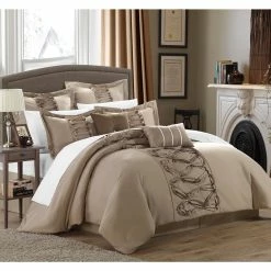 New 🥰 Gracewood Hollow Khadra Taupe 12-piece Bed-in-a-bag And Sheet Set 🔥