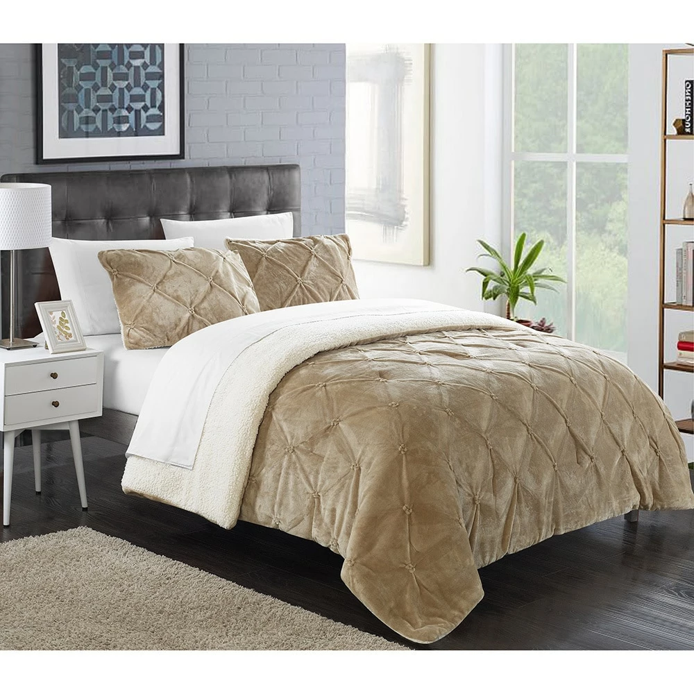 Budget 👍 Gracewood Hollow Audet Ruffled And Lined 3-piece Comforter Set Beige ❤️ - Image 6