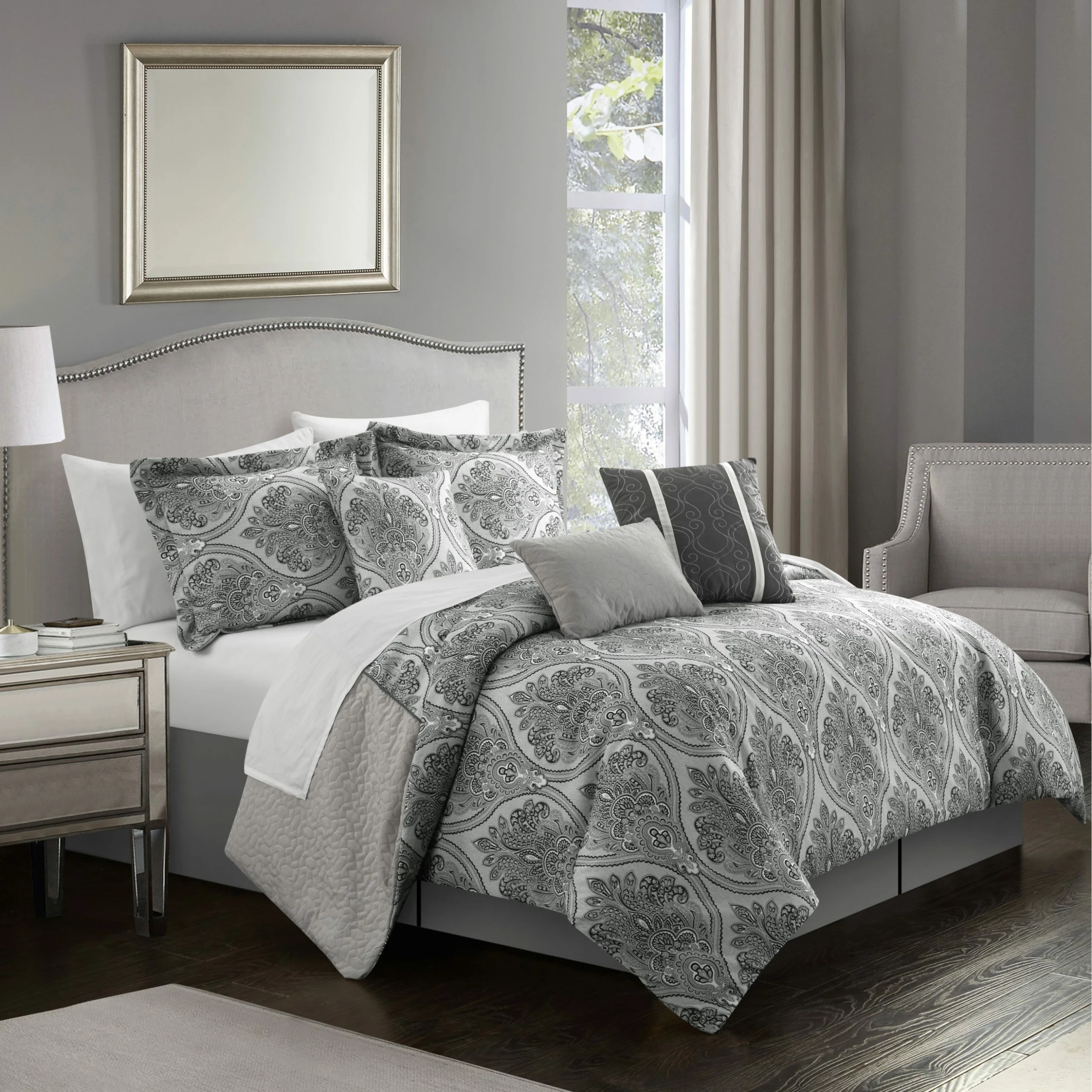 Discount 🥰 Gracewood Hollow Hosseini 11-piece Reversible Bed-in-a-Bag Comforter Set Brick 🥰 - Image 4