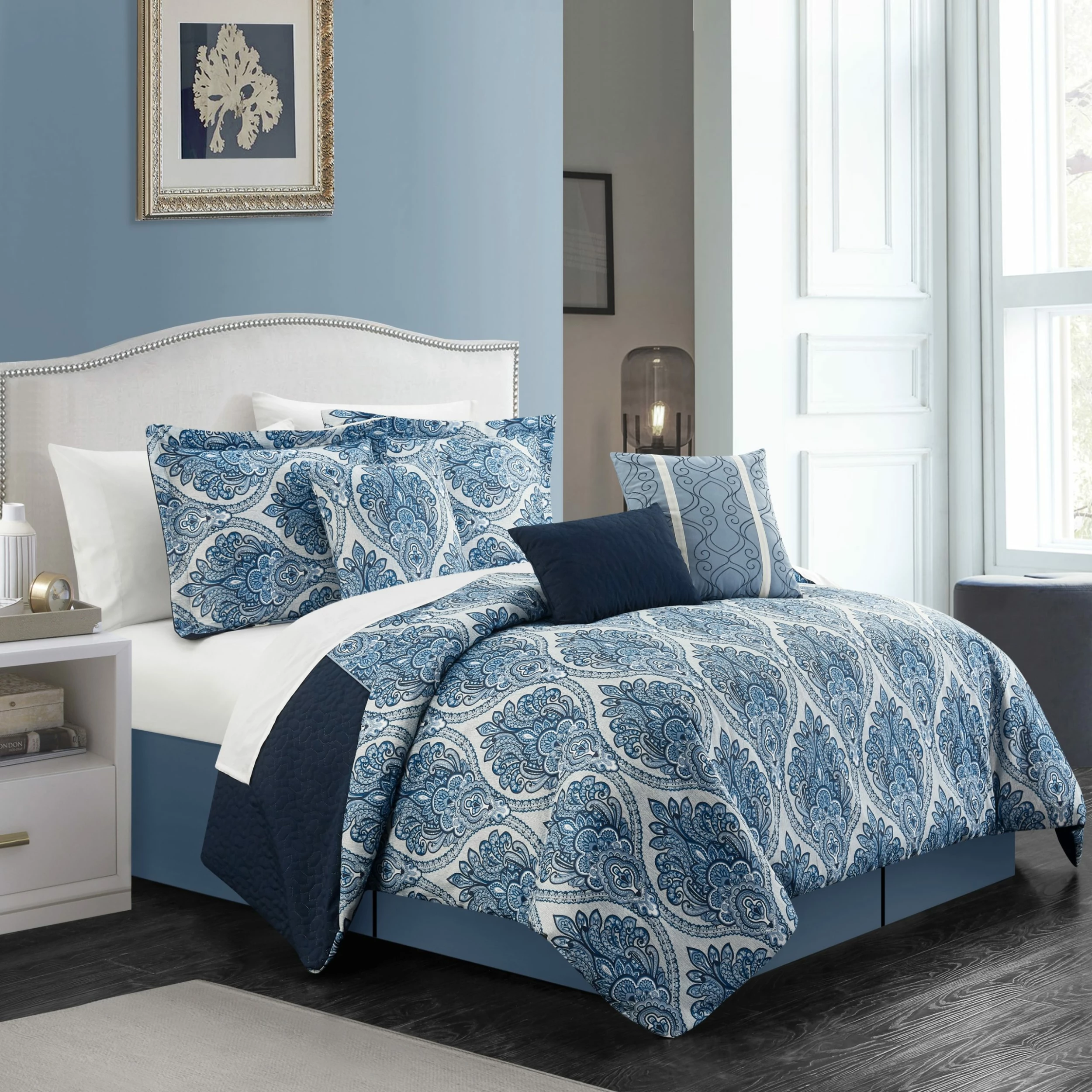 Deals โ Gracewood Hollow Hosseini 7-piece Reversible Comforter Set Navy ๐งจ 14 Deals โ Gracewood Hollow Hosseini 7-piece Reversible Comforter Set Navy ๐งจ - Image 12