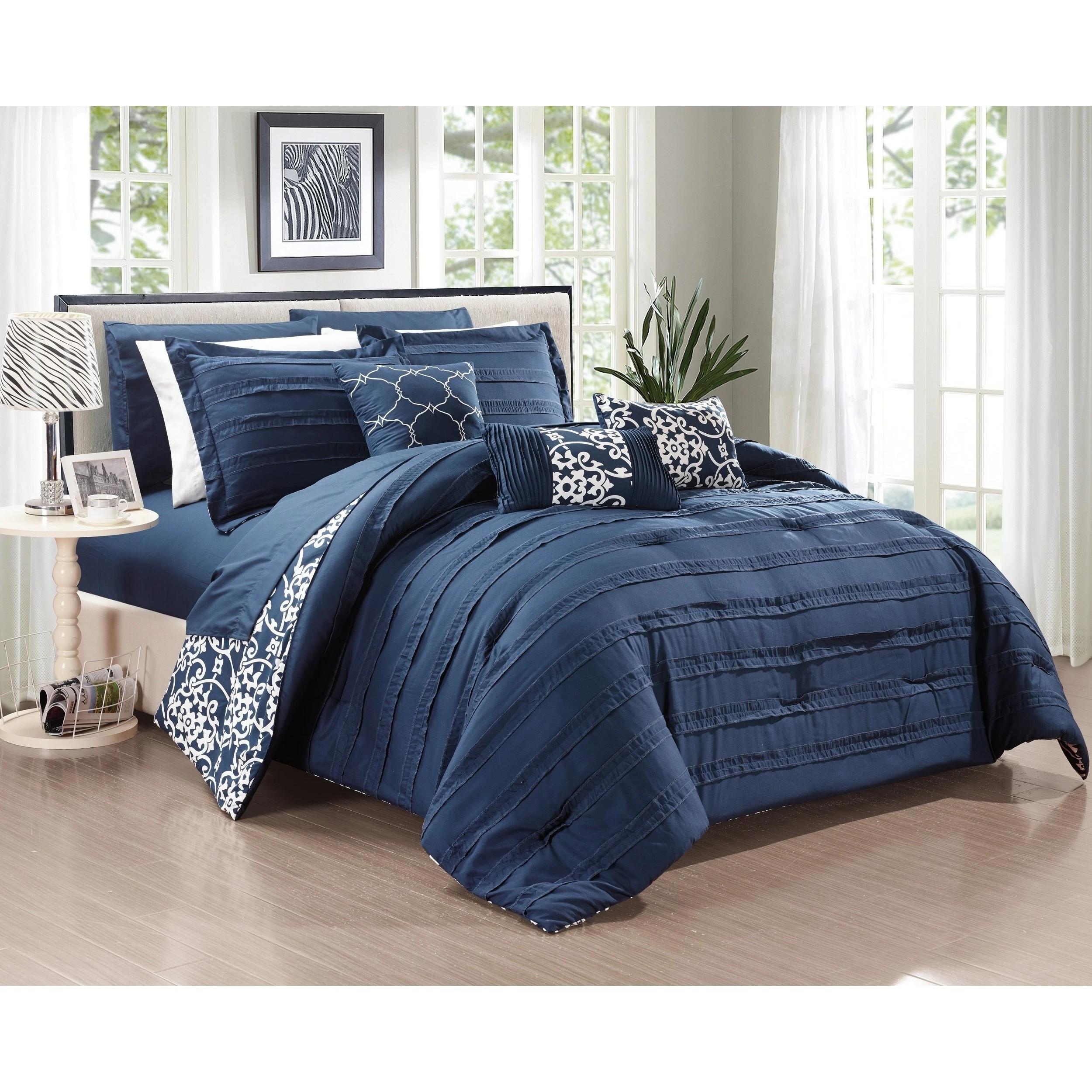 Promo 😀 Gracewood Hollow Cornwell Navy 10-piece Comforter Set ✨ 3 Promo 😀 Gracewood Hollow Cornwell Navy 10-piece Comforter Set ✨