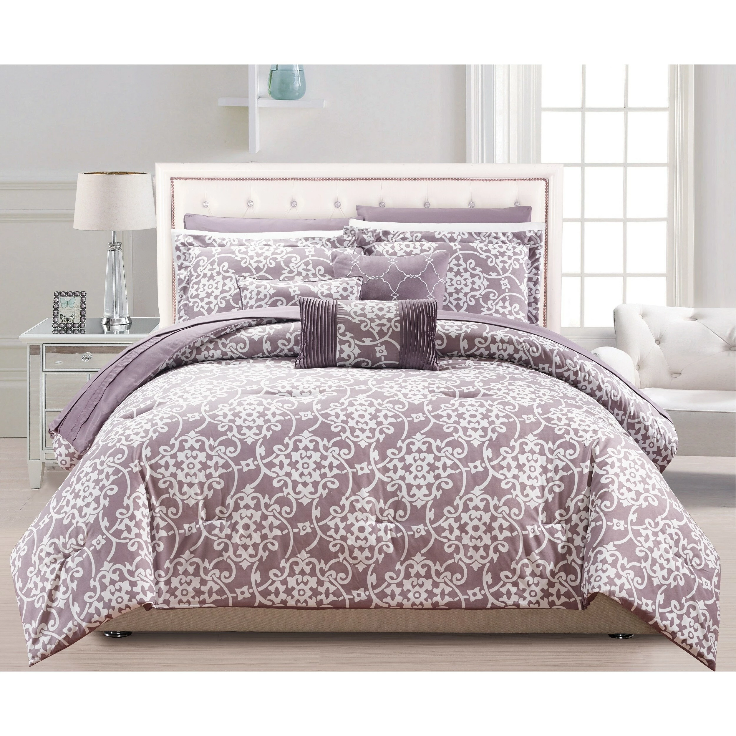 Wholesale ๐ Gracewood Hollow Cornwell Purple 10-piece Comforter Set โจ - Image 2