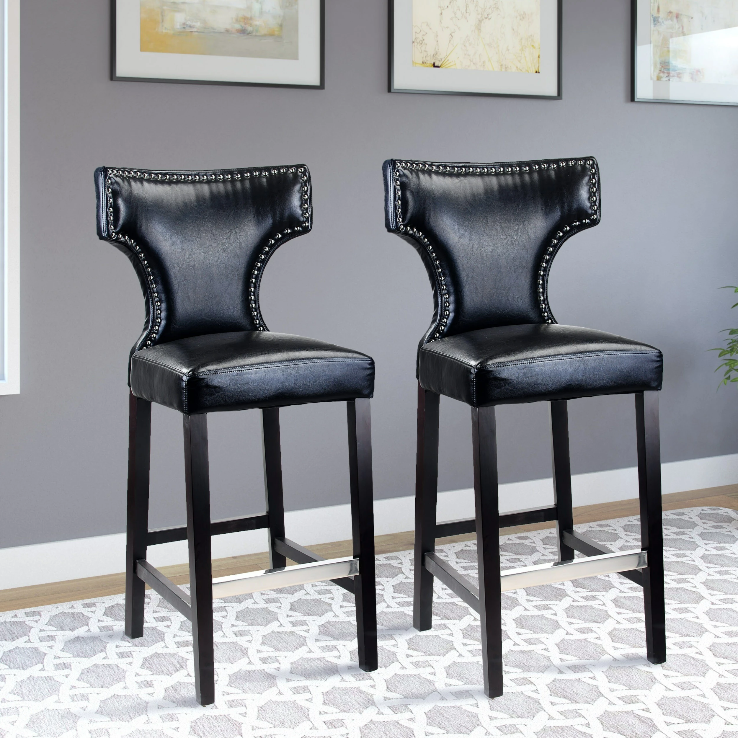 Flash Sale ๐ฅ Gracewood Hollow Orbelyan Bar-height Barstool With Metal Studs (Set Of 2) White โ๏ธ 4 Flash Sale ๐ฅ Gracewood Hollow Orbelyan Bar-height Barstool With Metal Studs (Set Of 2) White โ๏ธ - Image 2