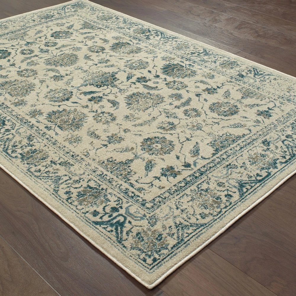 Brand new 👍 Gracewood Hollow Strete Traditional Area Rug Cream/blue 🎉 - Image 5