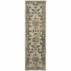 Brand new ⌛ Gracewood Hollow Strete Faded Traditional Ivory/ Blue Rug Cream/blue 🔔