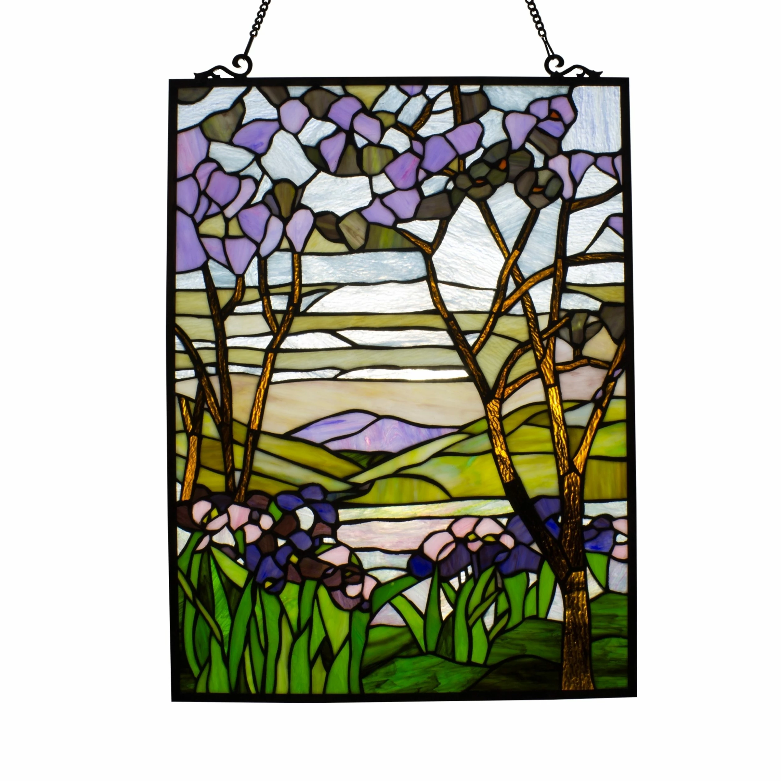 Discount ๐งจ Gracewood Hollow Yamusangie Floral Stained Glass Window Panel Suncatcher โ