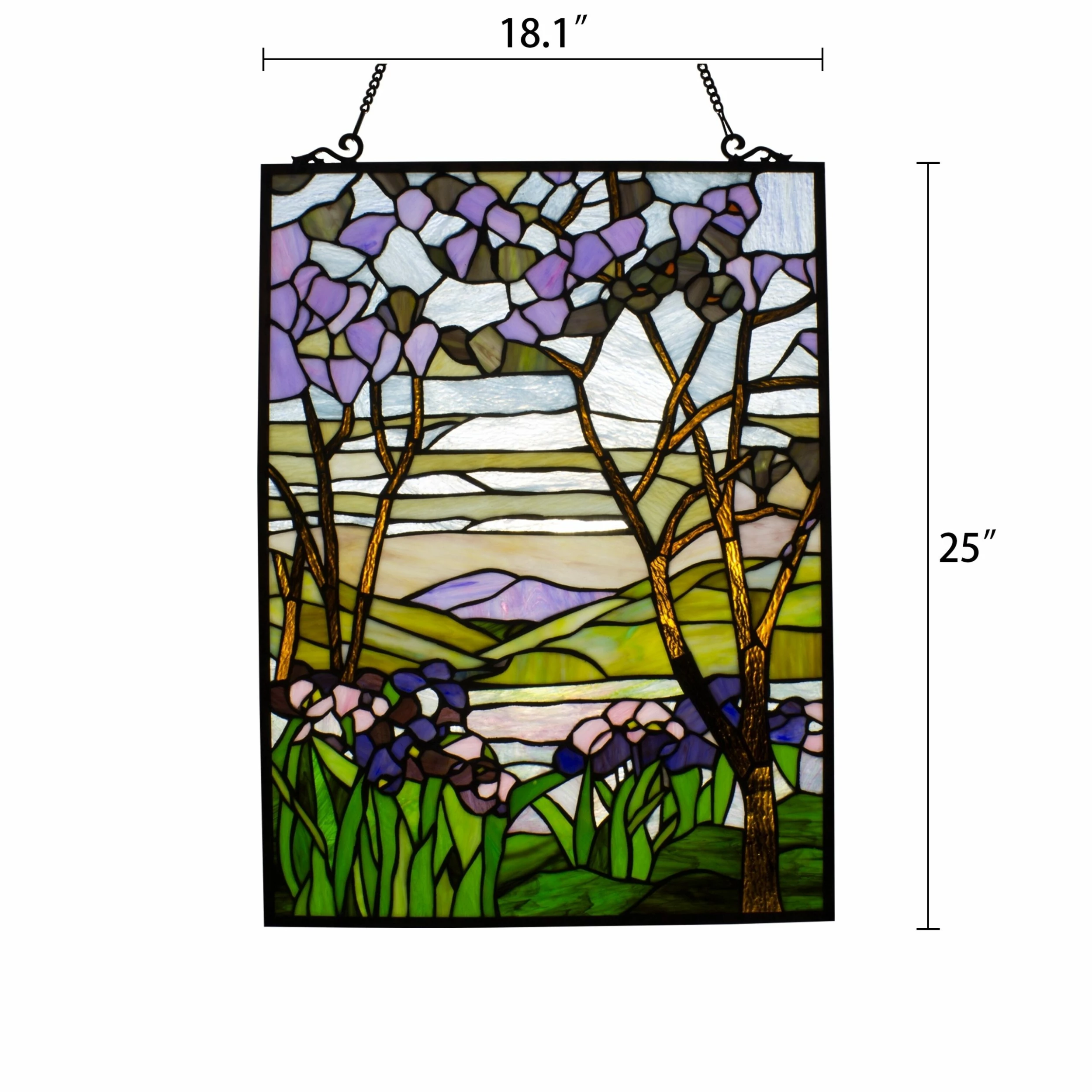 Discount ๐งจ Gracewood Hollow Yamusangie Floral Stained Glass Window Panel Suncatcher โ - Image 3