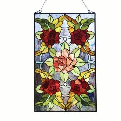 Alternative view of Discount ❤️ Gracewood Hollow Brugge Glass Window Panel/Suncatcher With Floral Embellishments 💯