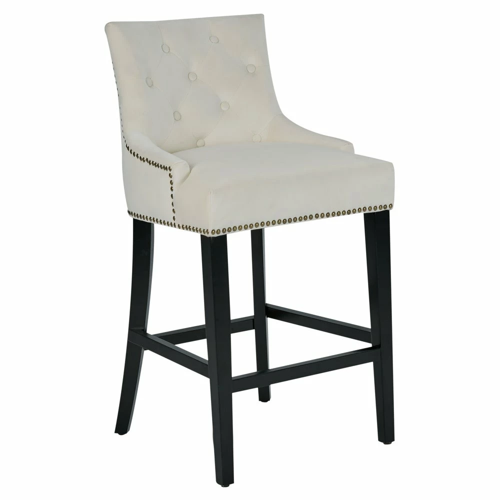 Best deal 😉 Gracewood Hollow Anandghan Button-tufted Velvet-upholstered Counter Stool Navy 😀 - Image 3