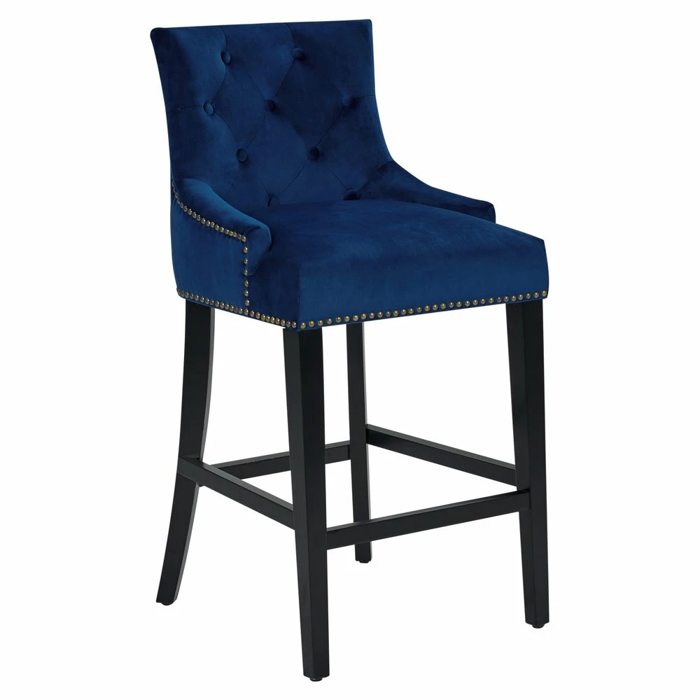 Best deal 😉 Gracewood Hollow Anandghan Button-tufted Velvet-upholstered Counter Stool Navy 😀 - Image 11