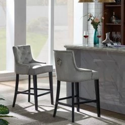 Best deal 😉 Gracewood Hollow Anandghan Button-tufted Velvet-upholstered Counter Stool Navy 😀