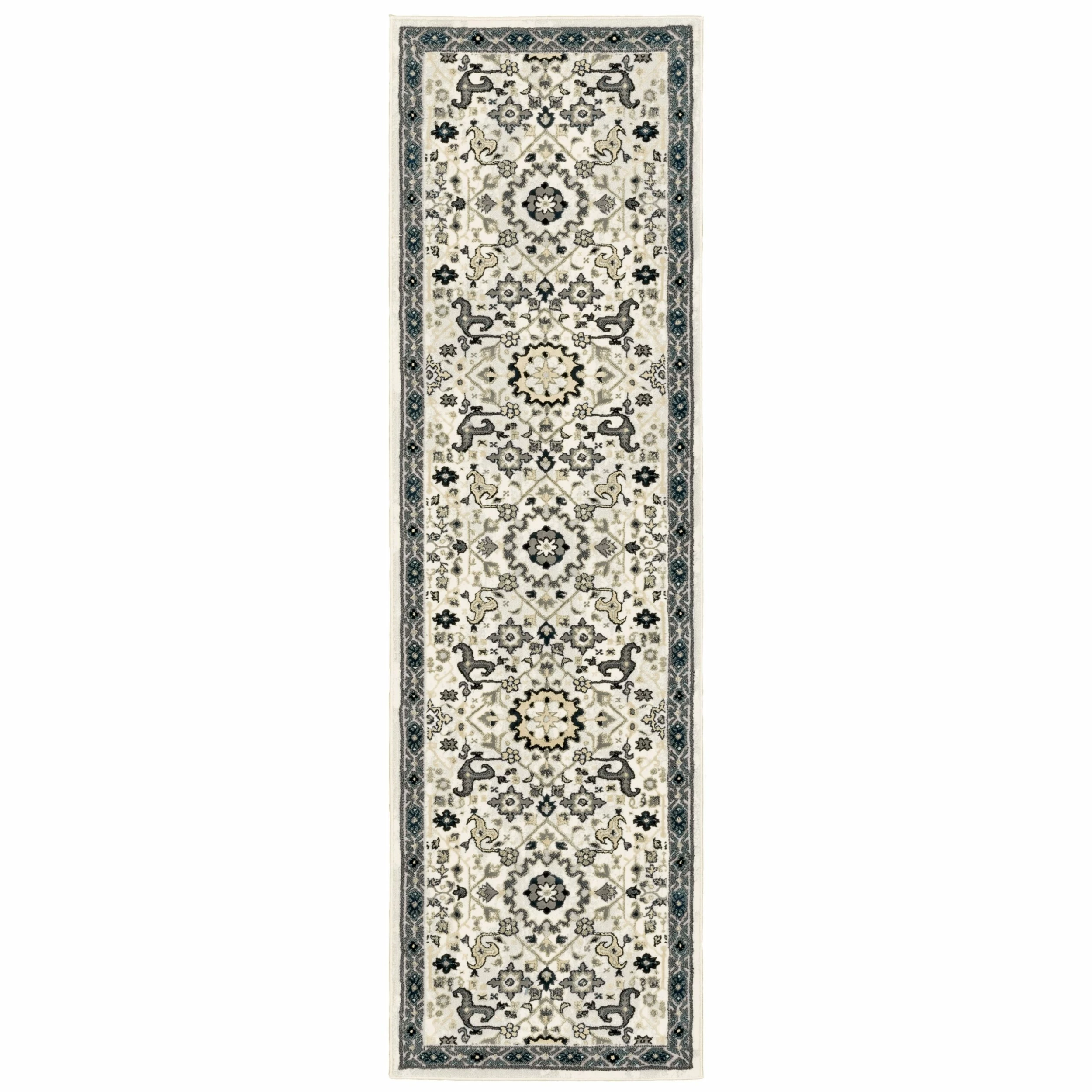 Buy 😀 Gracewood Hollow Anetsi Textured Traditional Ivory And Navy Area Rug Ivory/navy 🥰 5 Buy 😀 Gracewood Hollow Anetsi Textured Traditional Ivory And Navy Area Rug Ivory/navy 🥰 - Image 3