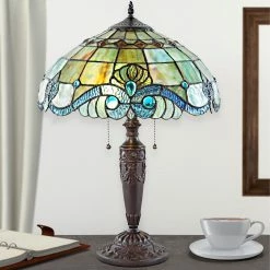 Flash Sale ⭐ Gracewood Hollow Asdreni 20-inch Stained Glass Tiffany Lamp - 14"L X 14"W X 20.25"H 👍