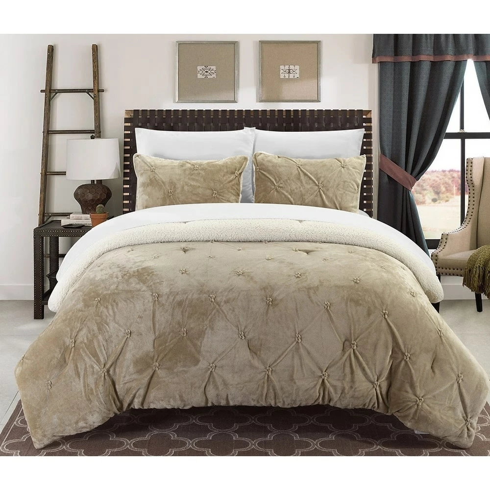 Budget 👍 Gracewood Hollow Audet Ruffled And Lined 3-piece Comforter Set Beige ❤️ - Image 4