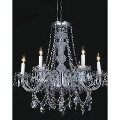 Coupon ⌛ Gracewood Hollow Bambote 6-light Chrome Finish/ Glass Chandelier 🛒