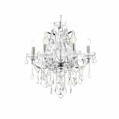 Best reviews of 🤩 Gracewood Hollow Barbosa 6-light Chrome Crystal Chandelier ❤️