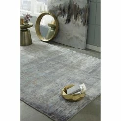 Hot Sale ⌛ Gracewood Hollow Belvore Ombre Silver Handmade Rug 👍
