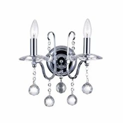 Coupon 🧨 Gracewood Hollow Beyala 2-light Wall Sconce With Chrome Finish 🔔