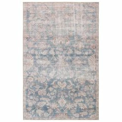 Outlet 🎉 Gracewood Hollow Carty Indoor/Outdoor Oriental Blue And Light Pink Area Rug 😍 -Gracewood Hollow shop Gracewood Hollow Carty Indoor Outdoor Oriental Blue and Light Pink Area Rug