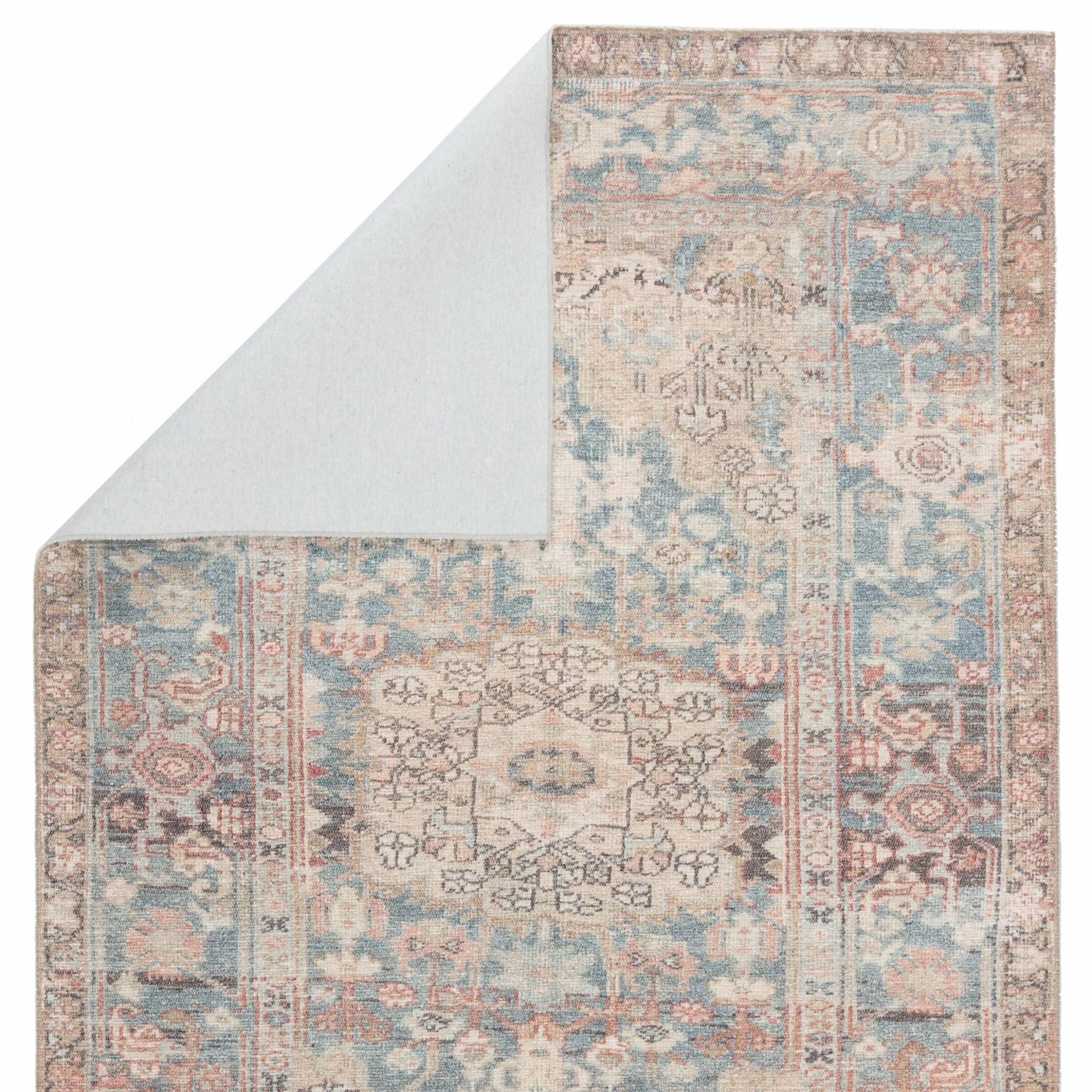 Outlet 👏 Machine Washable Gracewood Hollow Chambers Blue And Beige Medallion Area Rug 🥰 6 Outlet 👏 Machine Washable Gracewood Hollow Chambers Blue And Beige Medallion Area Rug 🥰 - Image 4