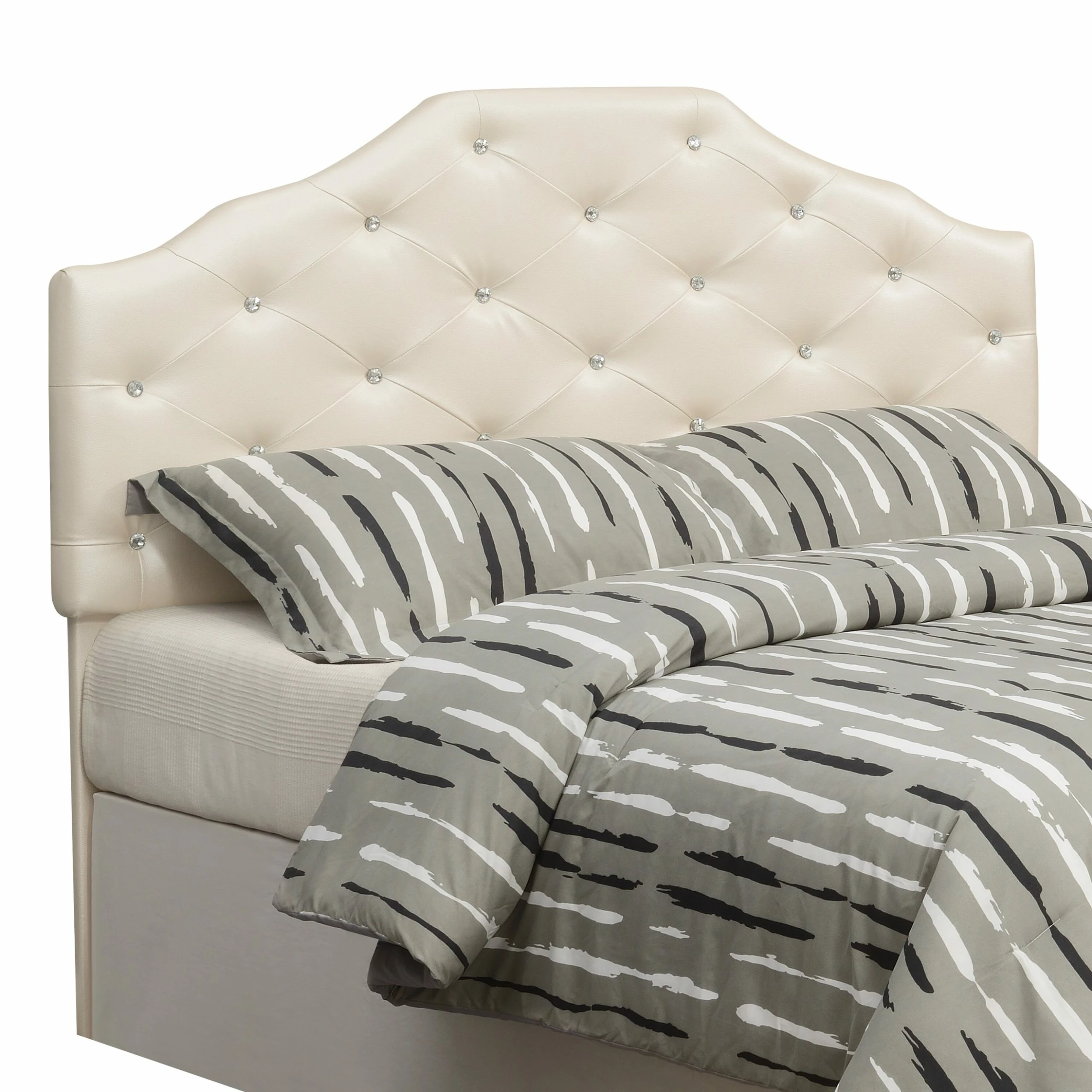 Best Sale 🤩 Gracewood Hollow Dayton Pearl Upholstered Queen Headboard 🎁 - Image 3
