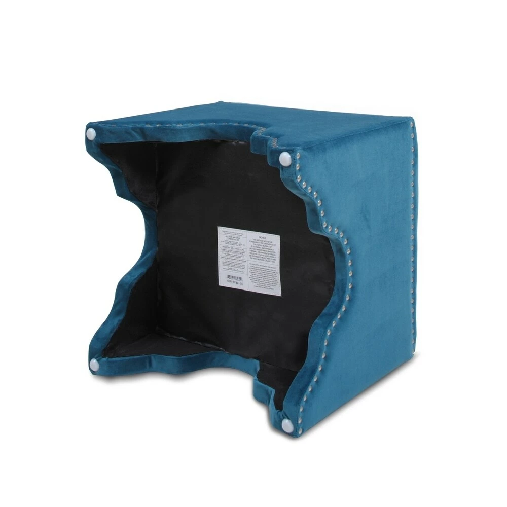 Deals 🎉 Gracewood Hollow Desai Art Deco Nailhead Ottoman Legion Blue 🎁 7 Deals 🎉 Gracewood Hollow Desai Art Deco Nailhead Ottoman Legion Blue 🎁 - Image 5