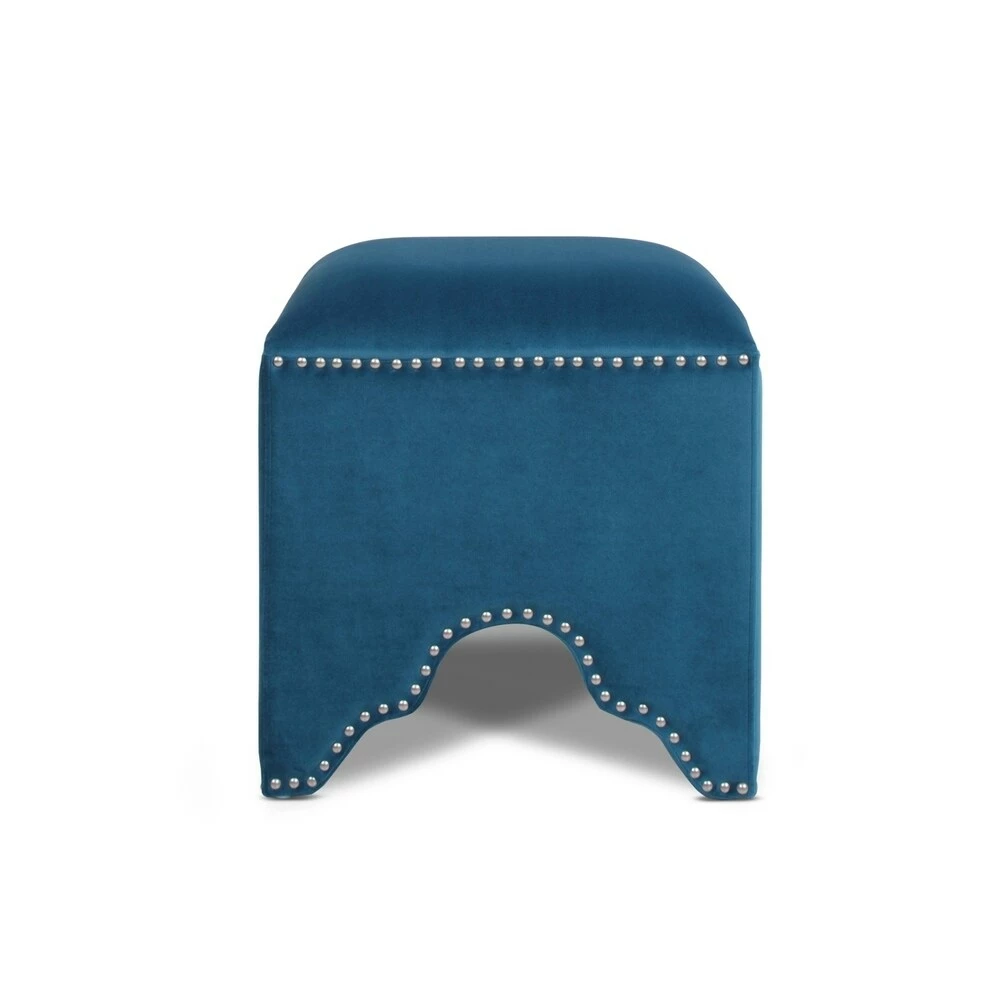 Deals 🎉 Gracewood Hollow Desai Art Deco Nailhead Ottoman Legion Blue 🎁 6 Deals 🎉 Gracewood Hollow Desai Art Deco Nailhead Ottoman Legion Blue 🎁 - Image 4