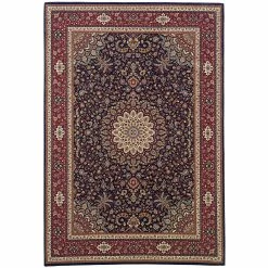 Cheapest ❤️ Gracewood Hollow Eastman Persian Flair Blue/ Red Rug Cream/black 😍