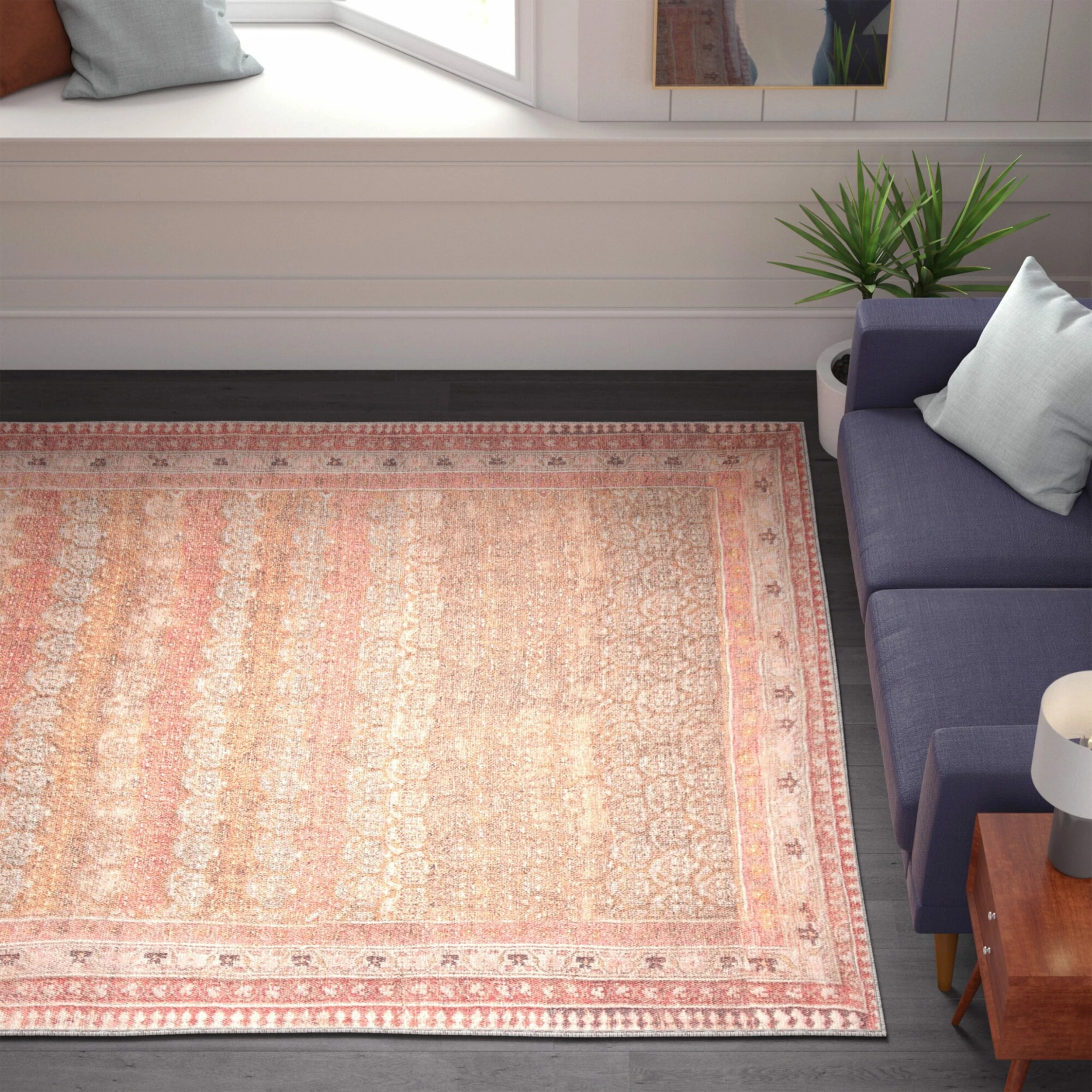 Deals 🔔 Machine Washable Gracewood Hollow Egbuna Multicolored Trellis Area Rug ❤️ - Image 3