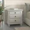 Cheap ⌛ Gracewood Hollow Gregory White Pine Wood 3-drawer Nightstand 😉