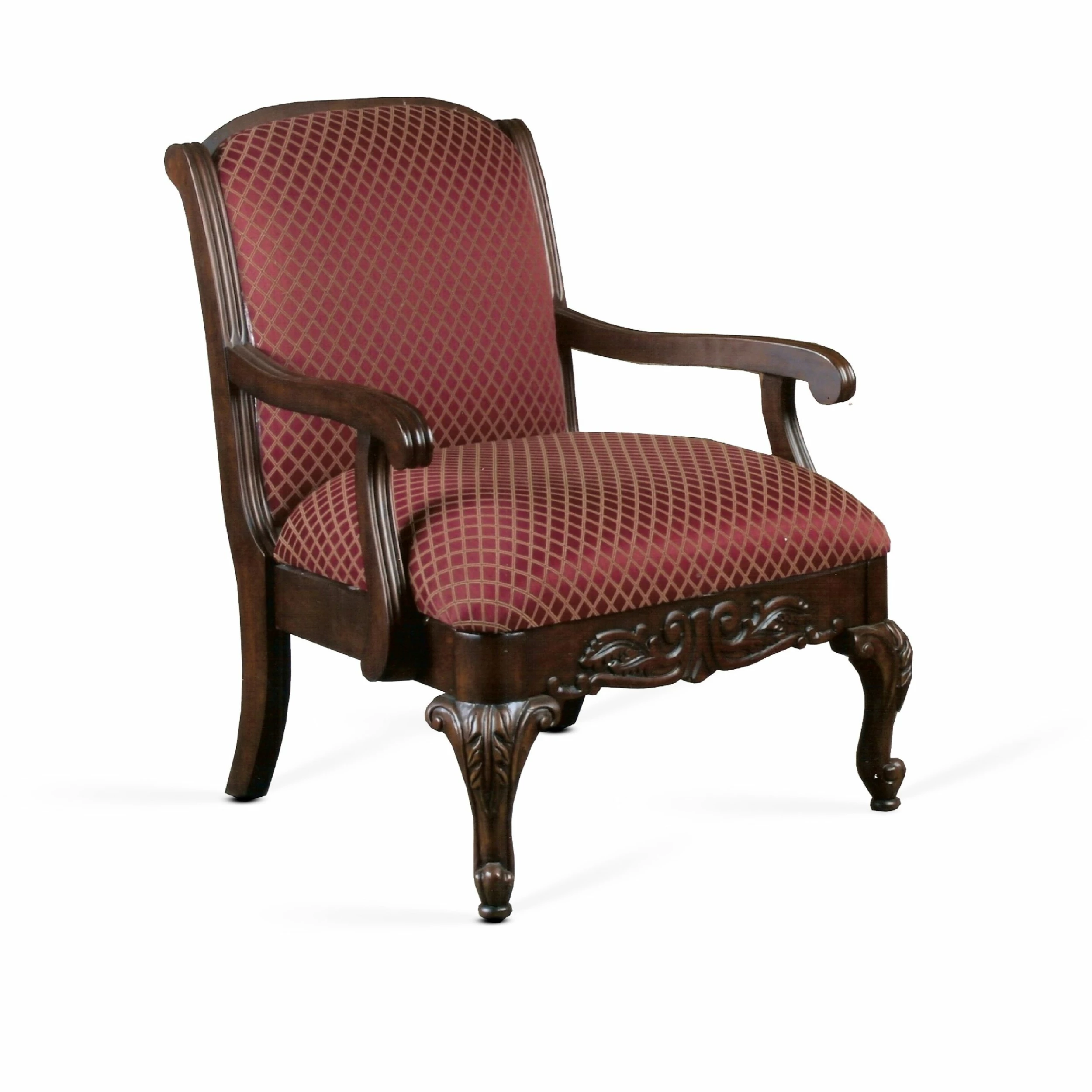 Deals ๐ Gracewood Hollow Hesse Carved Red Accent Chair ๐ - Image 2