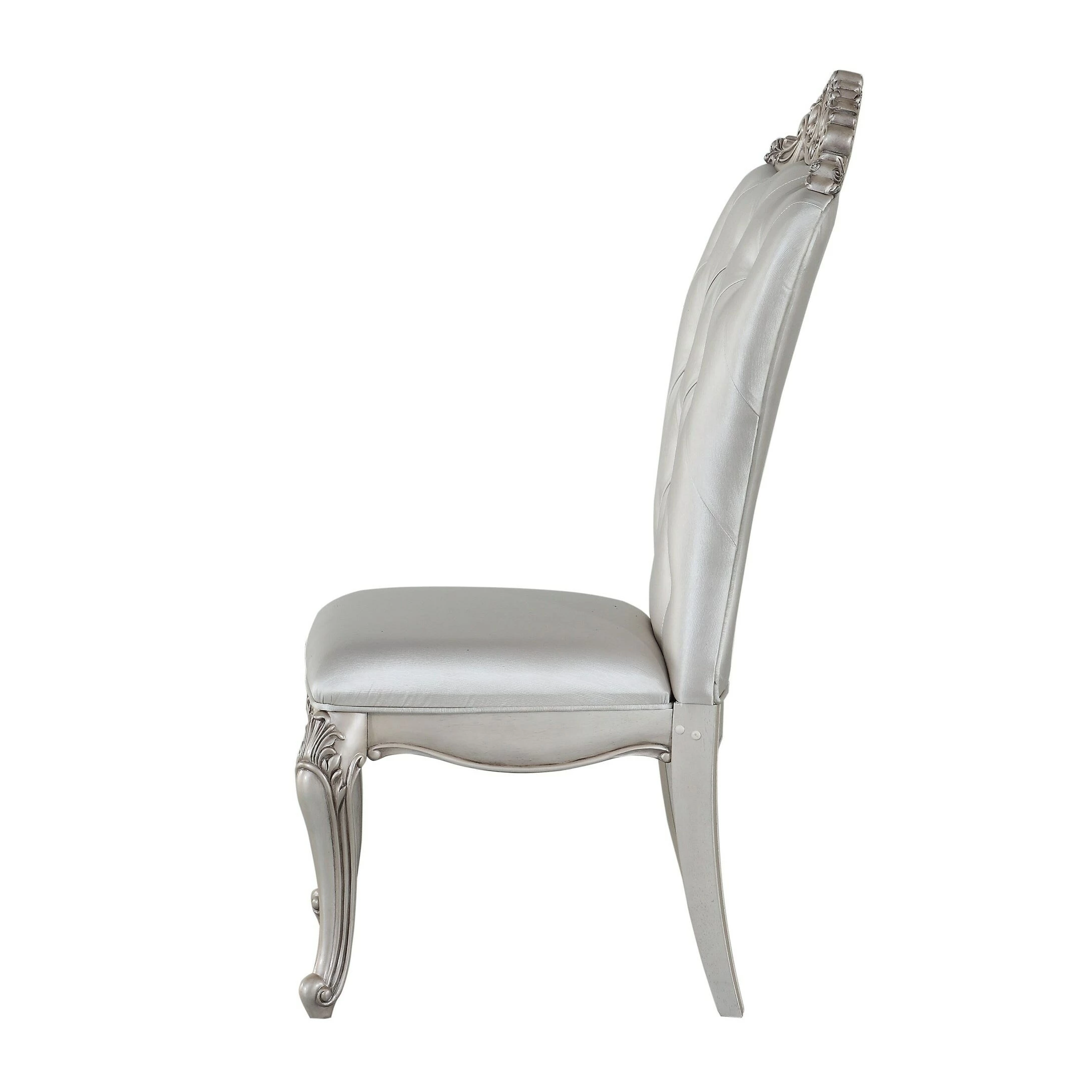 Brand new โ Gracewood Hollow Kashiwagi Antique White Side Chairs With Cream Fabric Upholstery (Set Of 2) ๐ - Image 4