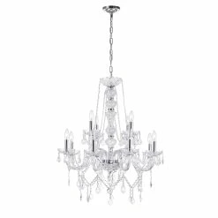 Flash Sale 🔔 Gracewood Hollow Kizerbo 12-light White Chrome Chandelier 🛒