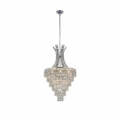 Best Sale ⭐ Gracewood Hollow Kone 9-light Chrome Crystal Chandelier ❤️